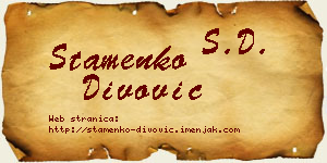 Stamenko Divović vizit kartica